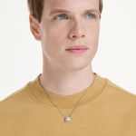 Idyllia pendant Mixed cuts, Heart with arrow, White, Mixed metal finish